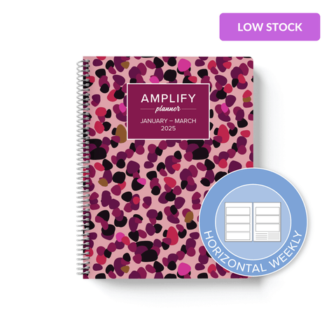 charisma cover with graphic indicating horizontal weekly layout option in Q1 2025 Amplify Planner