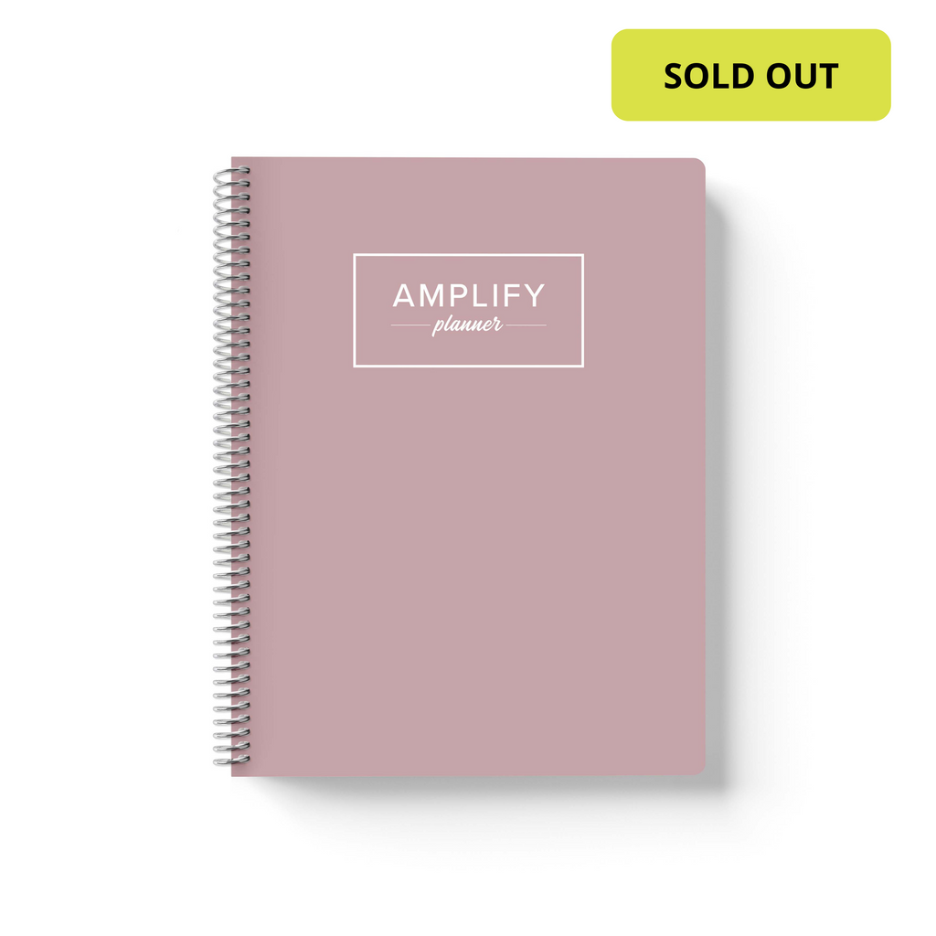 peaceful mauve cover of daily undated Amplify Planner on a white background