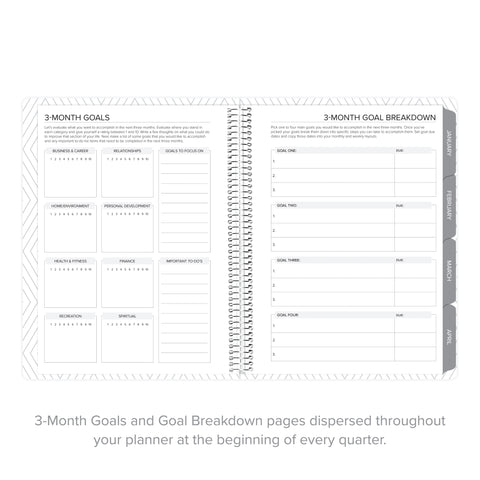 3-month goal-setting pages in weekly Amplify Planner