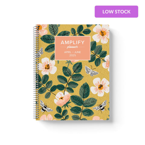 garden whimsy q2 2025 quarterly daily amplify planner on white background