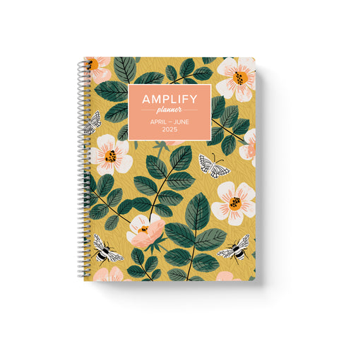 garden whimsy q2 2025 quarterly daily amplify planner on white background