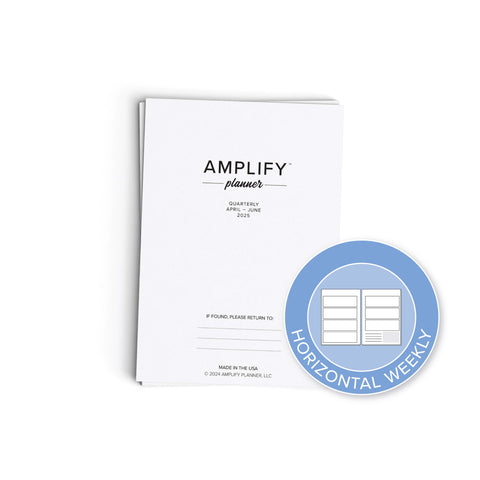 printable quarterly amplify planner april-june 2025 horizontal weekly