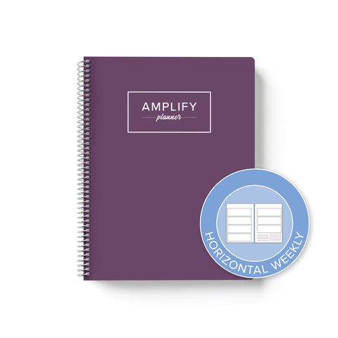 majestic purple undated quarterly amplify planner horizontal weekly layout