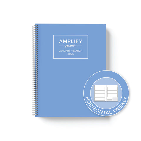 oasis blue 2025 quarterly amplify planner horizontal weekly layout