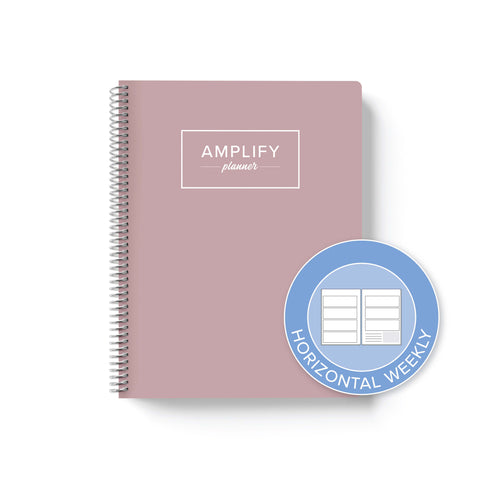 peaceful mauve undated quarterly amplify planner horizontal weekly layout