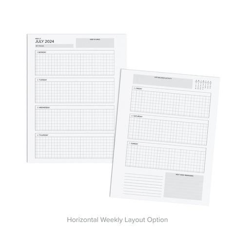 Amplify Planner 2024-2025 july start Weekly printable Planner horizontal weekly layout