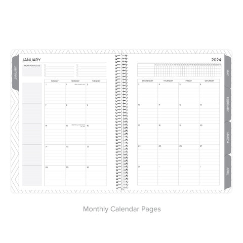 Peaceful Mauve Yearly Planner January-December 2024