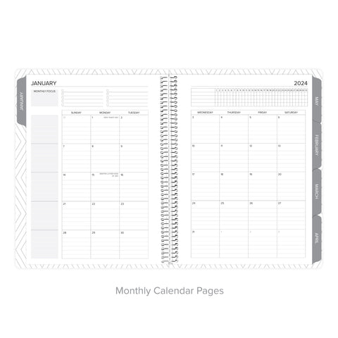 Dream Grey Yearly Planner January-December 2024