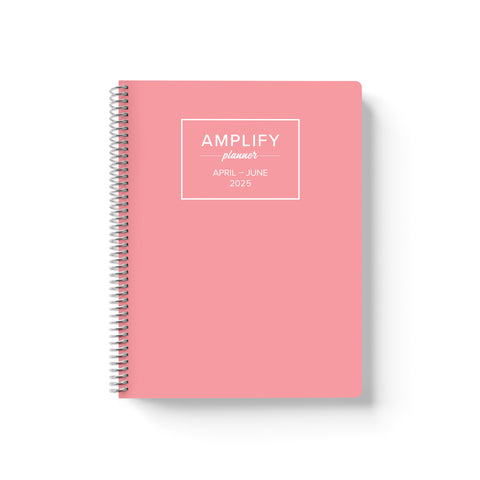 petal pink q2 2025 quarterly daily amplify planner on white background