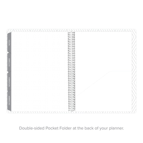 Double-sided pocket folder at the back of weekly Amplify Planner for organized storage