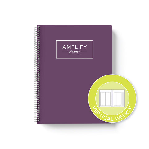 majestic purple undated quarterly amplify planner vertical weekly layout