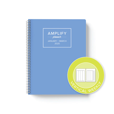 oasis blue 2025 quarterly amplify planner vertical weekly layout