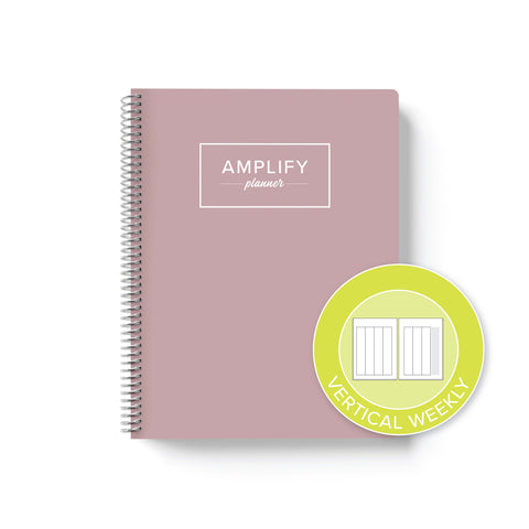 peaceful mauve undated quarterly amplify planner vertical weekly layout