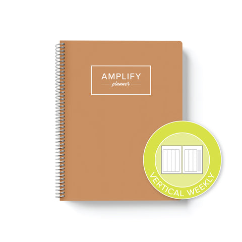 tranquil tan yearly vertical weekly amplify planner