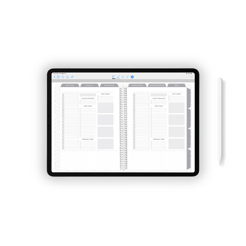 Charcoal Undated Digital Planner