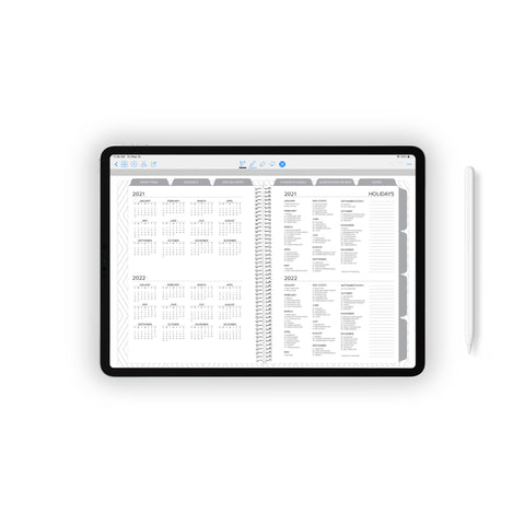 Charcoal Undated Digital Planner