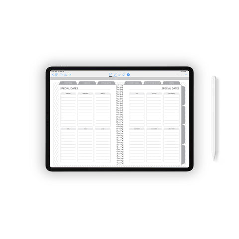 Charcoal Undated Digital Planner